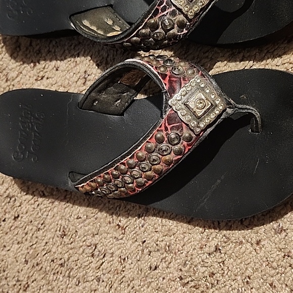 Cowgirl Jewels Swarovski Crystal Flip Flops Sandals size 9/10 - Picture 2 of 4